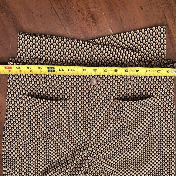 Jules & Leopold Geometric Print Wide Leg Pants Black Gold Beige Size Large - Picture 9 of 12